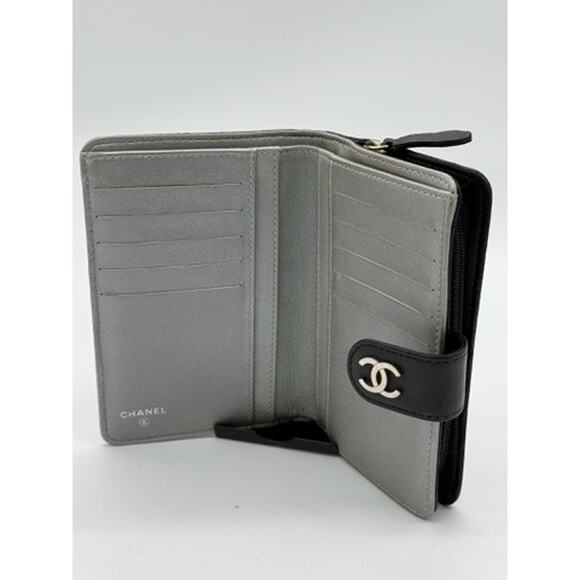 Chanel Lambskin L-Zip Pocket Wallet Black*Camilla Flower Embossed*HOT! COA - Picture 5 of 13